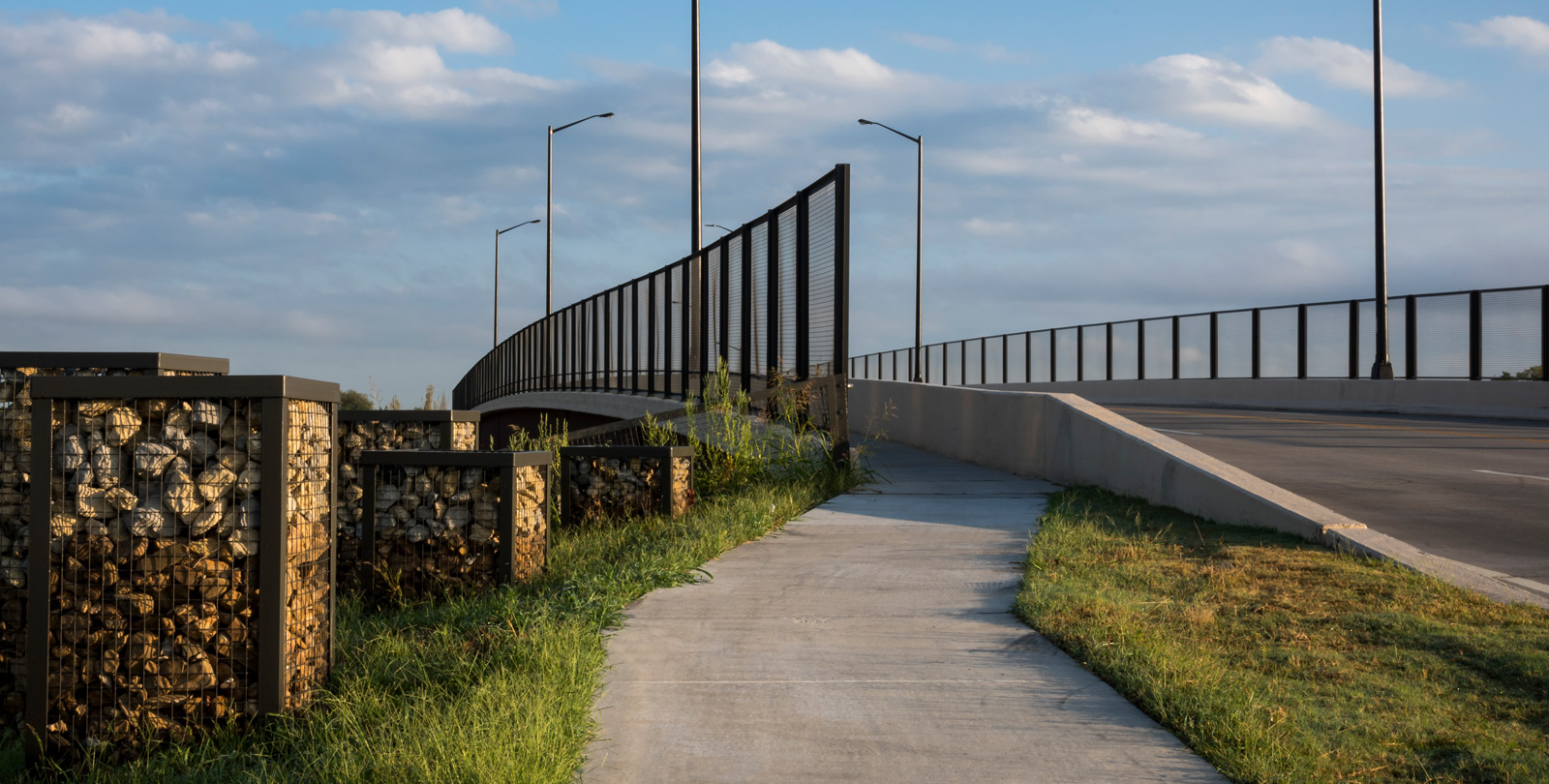 South Broadway bridge sidewalk landscape architecture